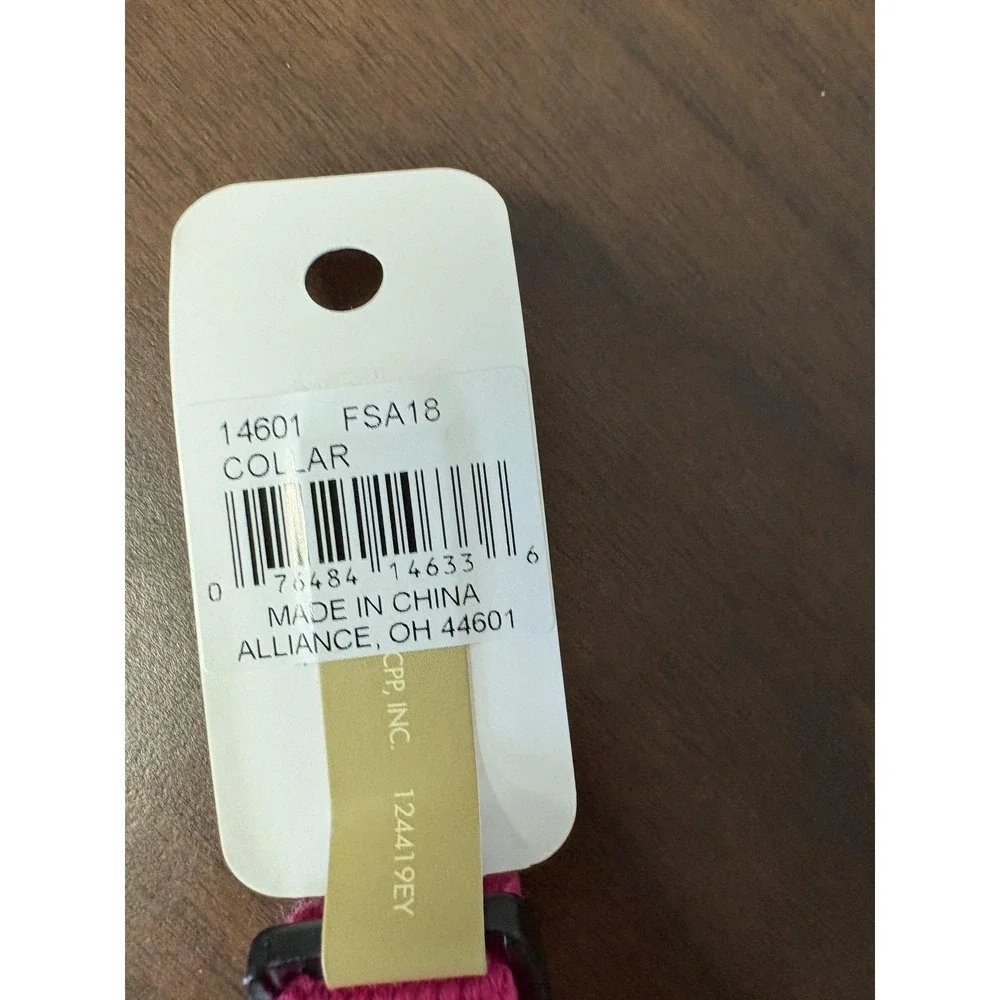 Coastal New Earth Dog Collar S/M 12-18in Adjustable Pink Soy Fiber Eco Pet‎